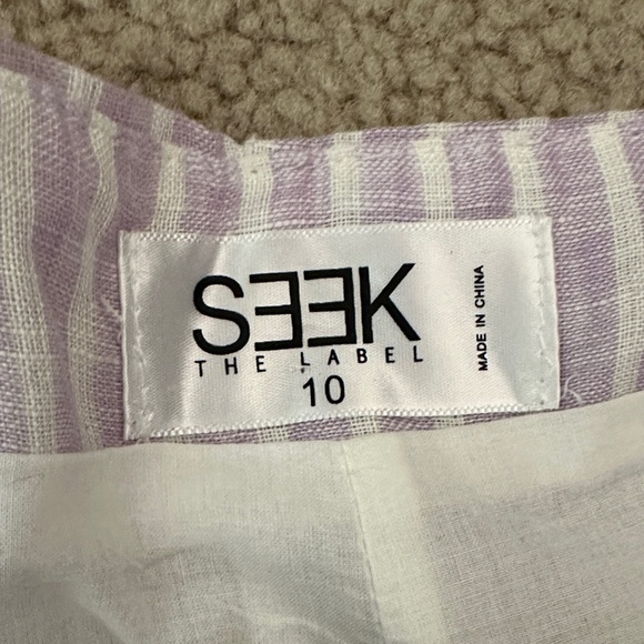 NWOT- Pastel Purple Striped High Waist Women's Shorts - Picture 2 of 8